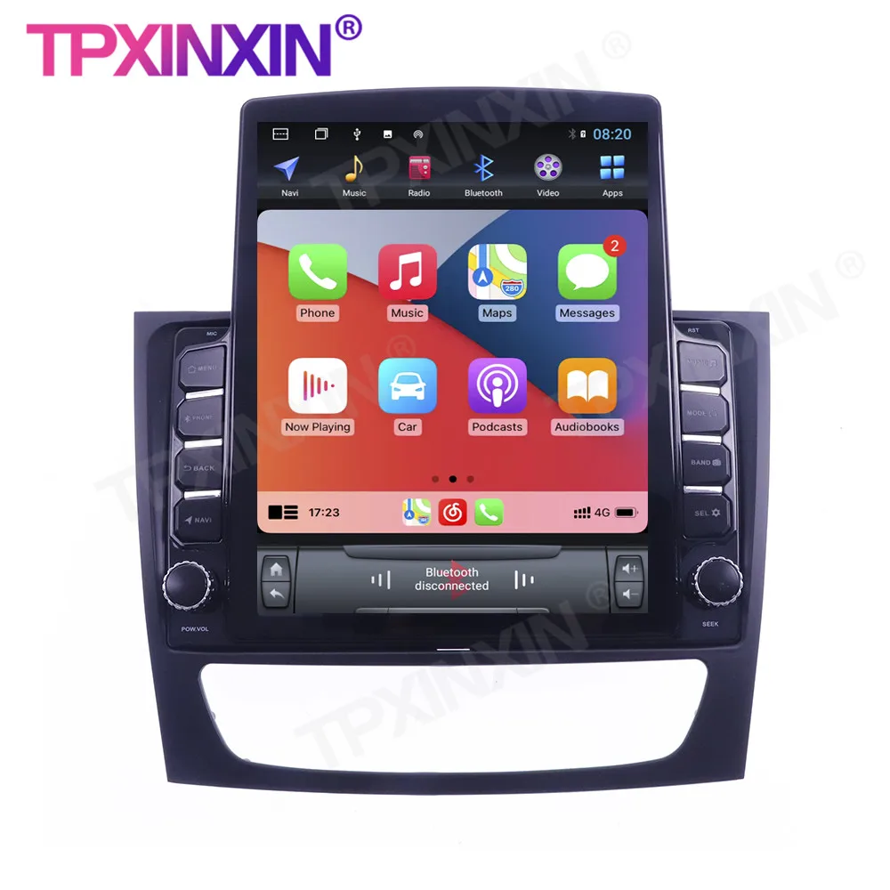 저렴한 무선 카플레이 터치 스크린 스테레오 수신기 6 + 128G, 메르세데스 벤츠 E/C 클래스 W211 안드로이드 카 라디오 플레이어 라디오 IPS 스크린