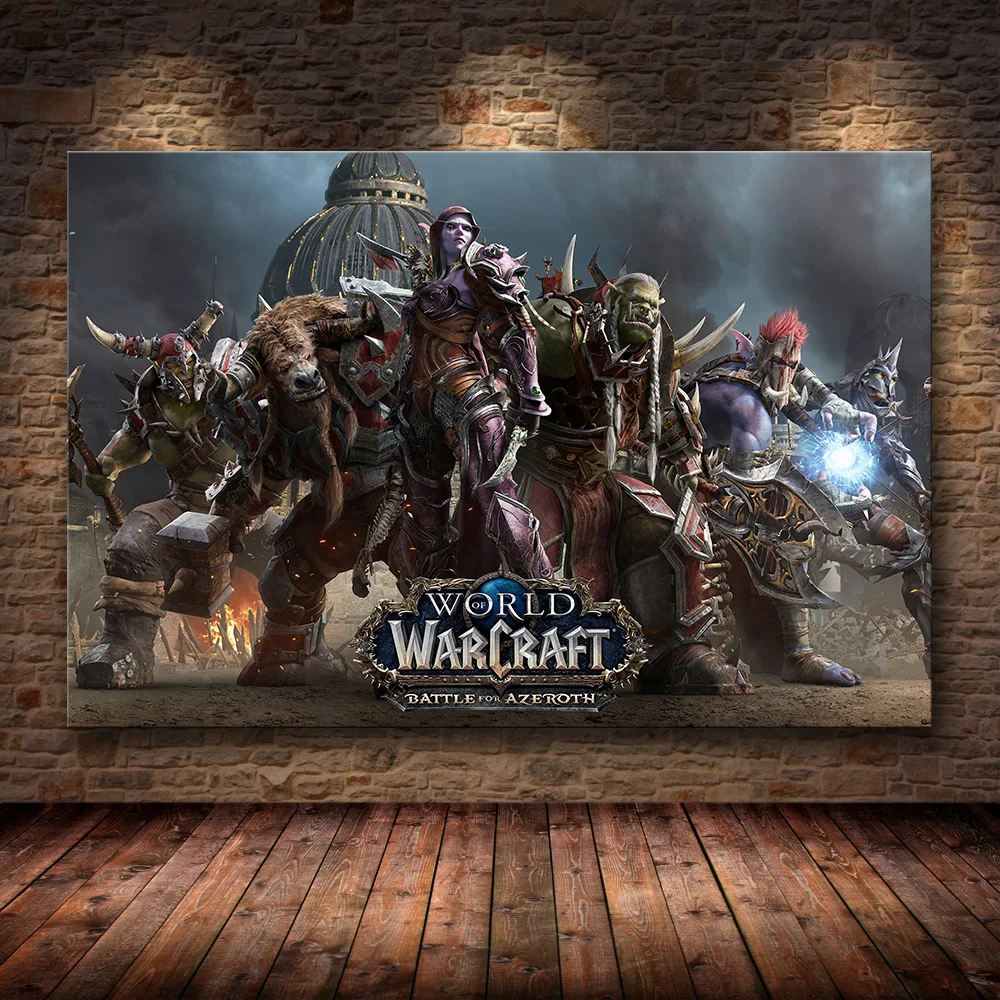 Карта мира Warcraft плакат Холст Картина настенное искусство наклейки отличная игра плакат мир обои с картой декор гостиной - Цвет: 18