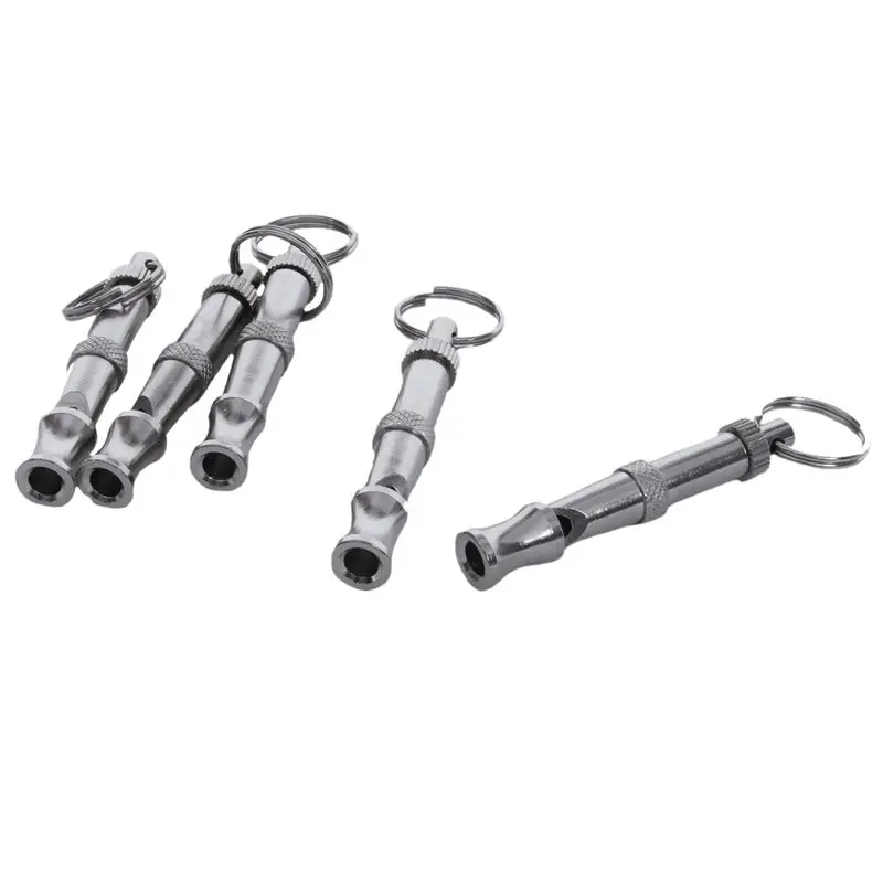 

5 x Ультразвуковой свисток для дрессировки собак серебристого цвета