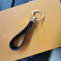 classic keychain phone number card keyring leather bradied phone number plate key ring auto vehicle key chain coin purse withbox