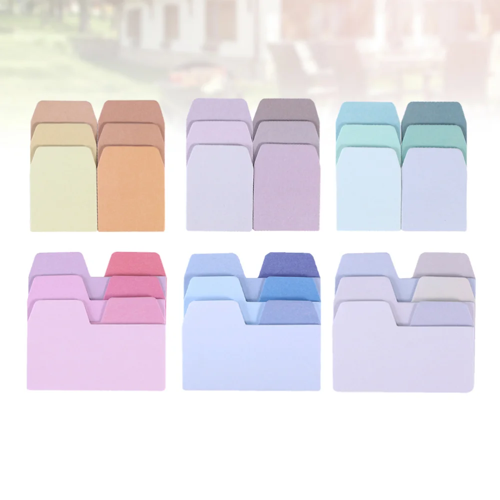 

6pcs Creative Gradient Memo Paper Stickers Decoration Stickers Colorful Sign Memo Notes (Mixed Pattern)
