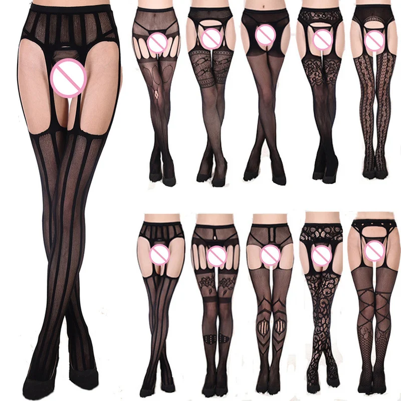 

Sexy Tights High Stockings Embroidery Fishnet Pantyhose Women Elastic Lingerie Lace Kousen Erotic Stockings Gift High Knee Socks