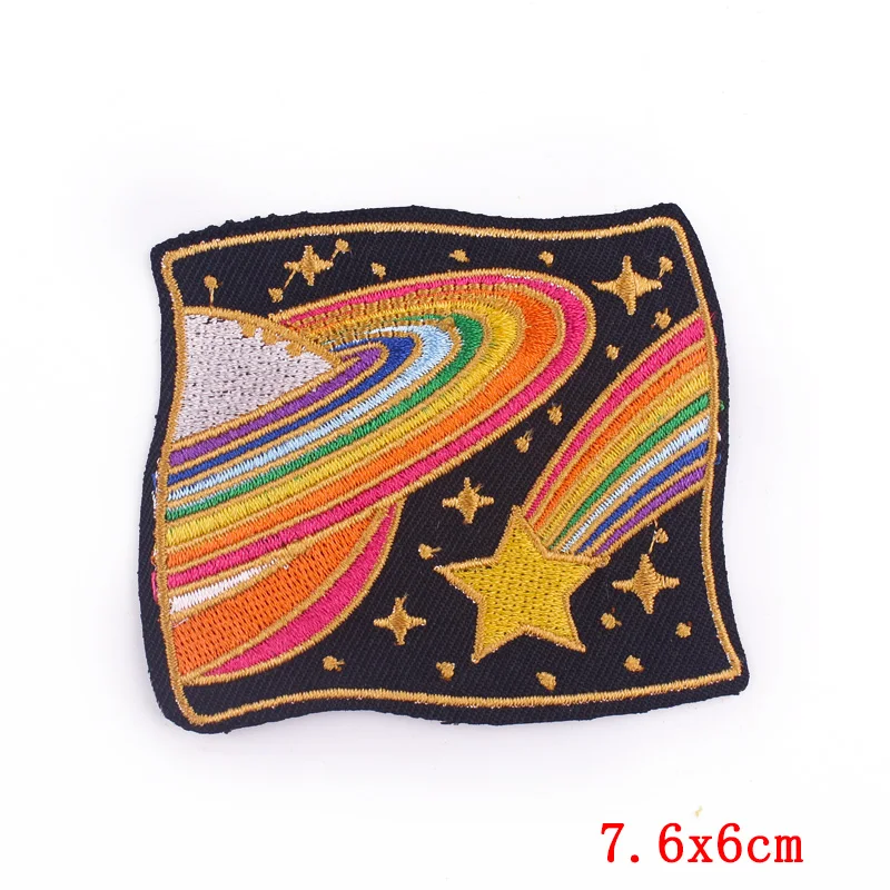 Нашивка с изображением инопланетянина патчи для утюга полосатая наклейка