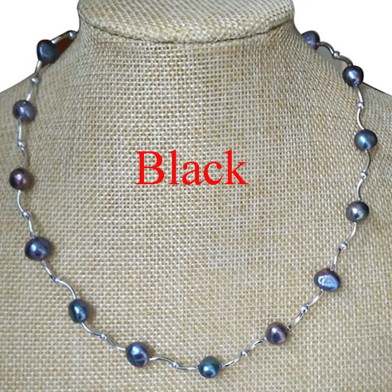 Ожерелье чокер из черного жемчуга в стиле барокко 17 дюймов 8 9 мм|chocker necklace|baroque