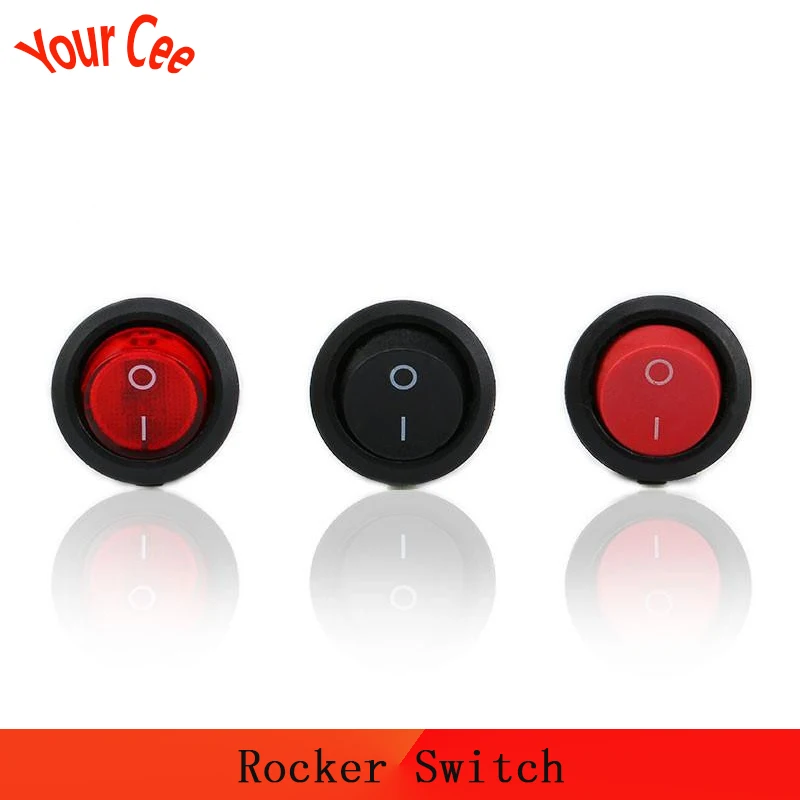 Вкл/Выкл круглый Кулисный переключатель переменного тока 6А/250В 10А/125В ВКЛ-ВЫКЛ