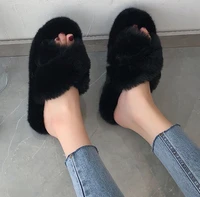 new fuzzy slippers sliders shoes soft comfort footwear shoe cute winter fur home shoe casual shoes slippers women zapatos