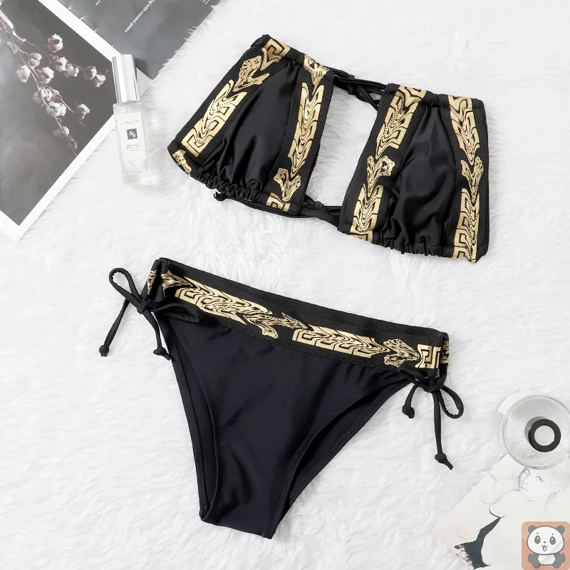 

Triangle Bikini Female Sexy Lace-up Hot Spring Vacation Swimwear