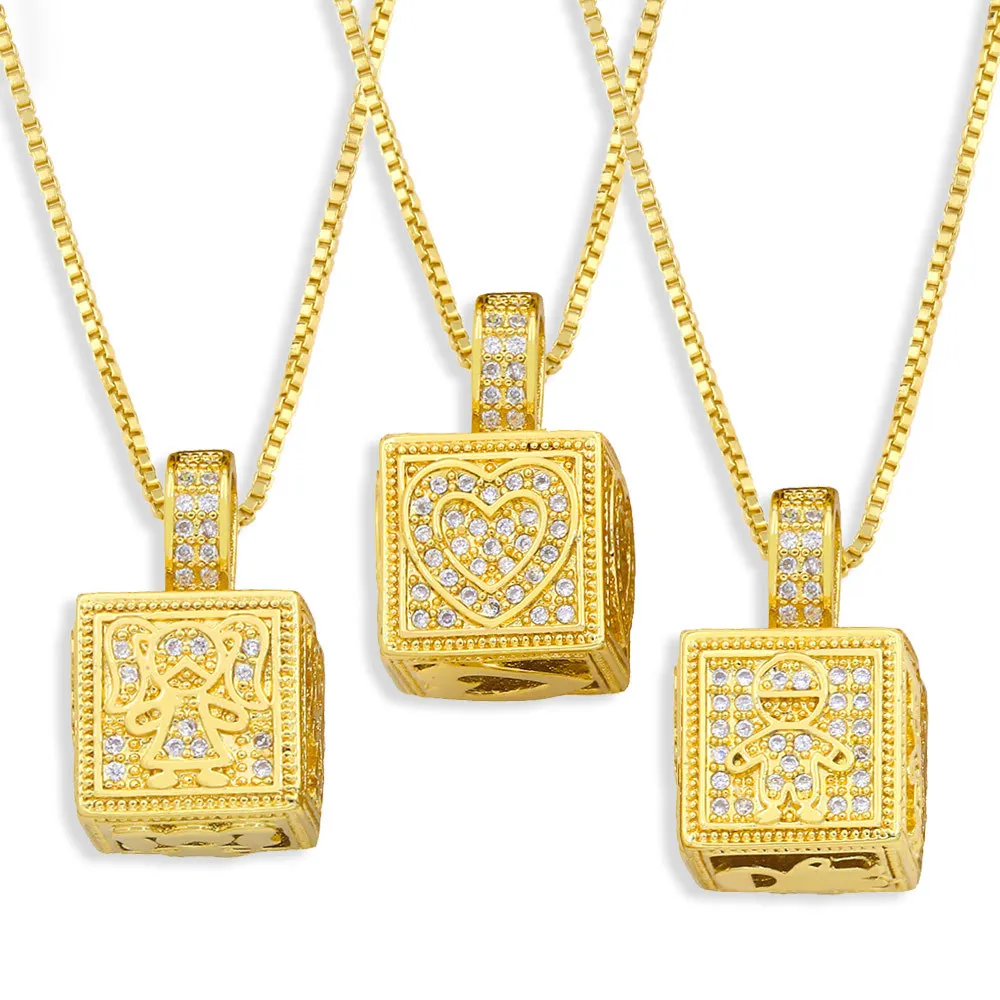 

Gold Chain Padlock Pendant Necklace Copper Zircon White Stone Short Necklace Gold Plated Jewelry