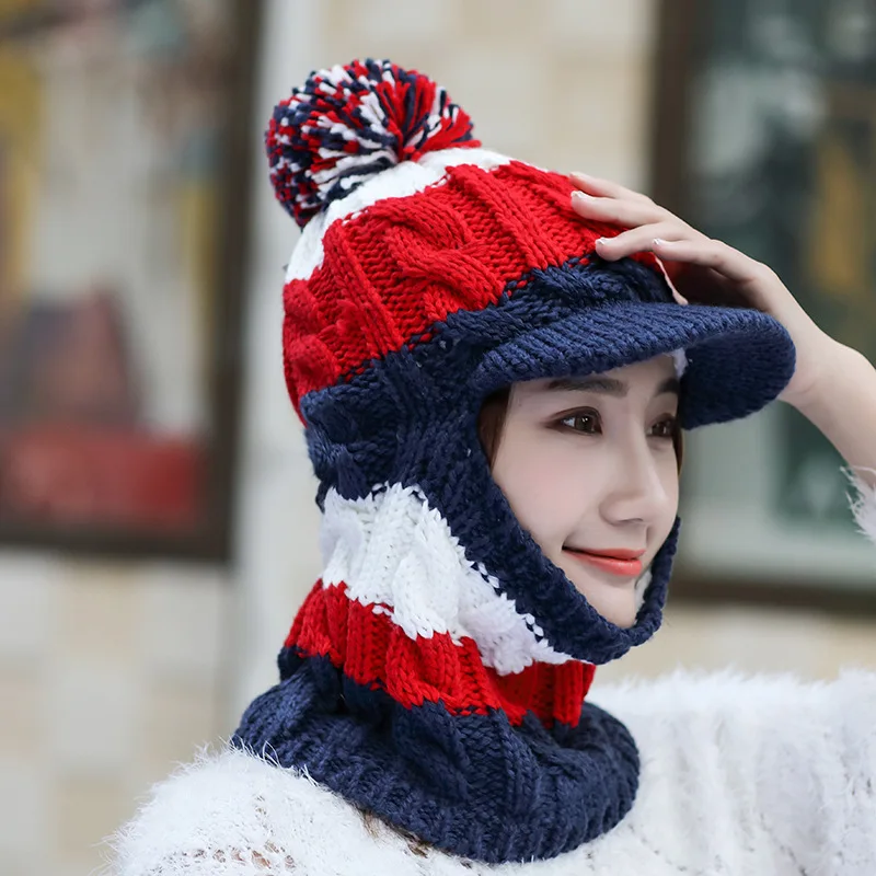 Calymel новинка 2019 Женская Бейсболка цветная сиамская шапка зимняя Мягкая шерстяная