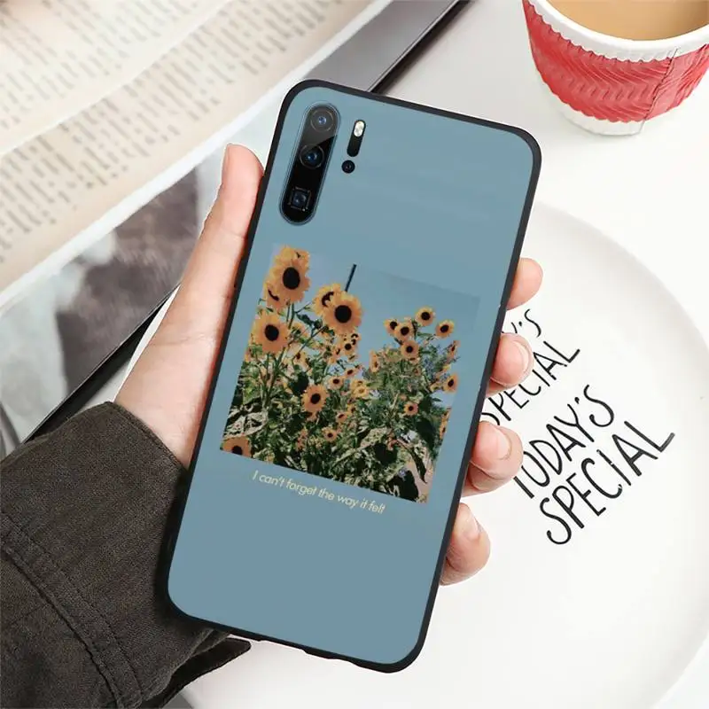 

Aesthetic sunflower rose flower Phone Case For Huawei honor Mate P 10 20 30 40 i 9 8 pro x Lite smart 2019 nova 5t