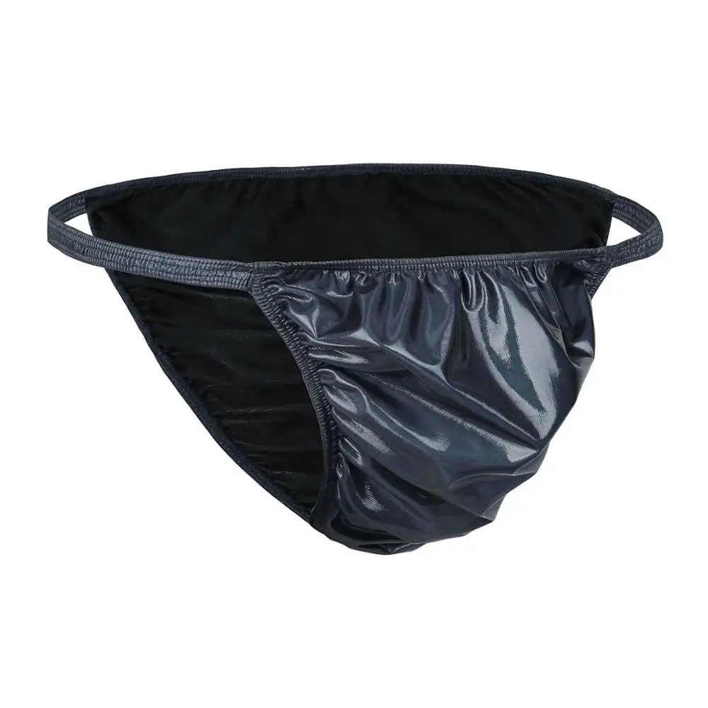 Купальники мужское бикини купальник нижнее белье блестящие кожаные трусы