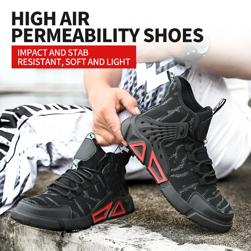 

New stylish lightweight labor insurance shoes, safety protection shoes, anti-smashing and puncture-resistant, non-slip wear-resi