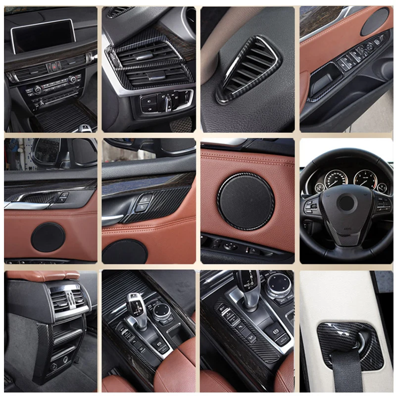 Автомобильный Стайлинг интерьера из углеродного волокна для BMW X5 X6 F15 F16