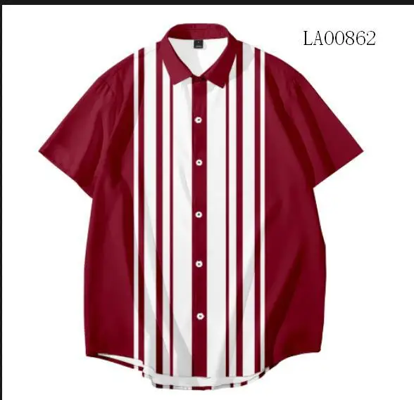 

2021 Hip Hop Shirt Streetwear Geometry Retro Style Men Hawaiian Shirt Harajuku Beach Shirt Short Sleeve Summer Aloha Shirt Thin