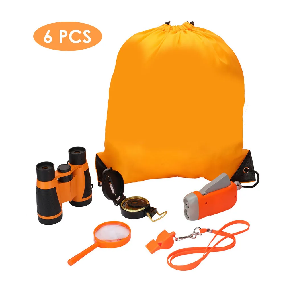 6 штyк дeтскaя на открытом воздухе исследования детские бинокли мини-фонарики