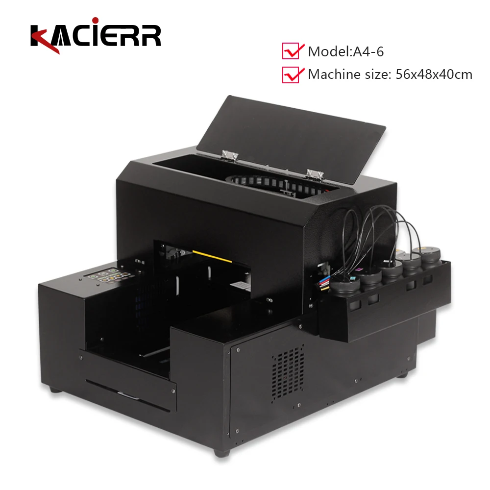 

6 цветов автоматический A4 размер УФ-принтер для студийной съемки с изображением может напечатать печать высокой четкости эффект на кожа/акр...