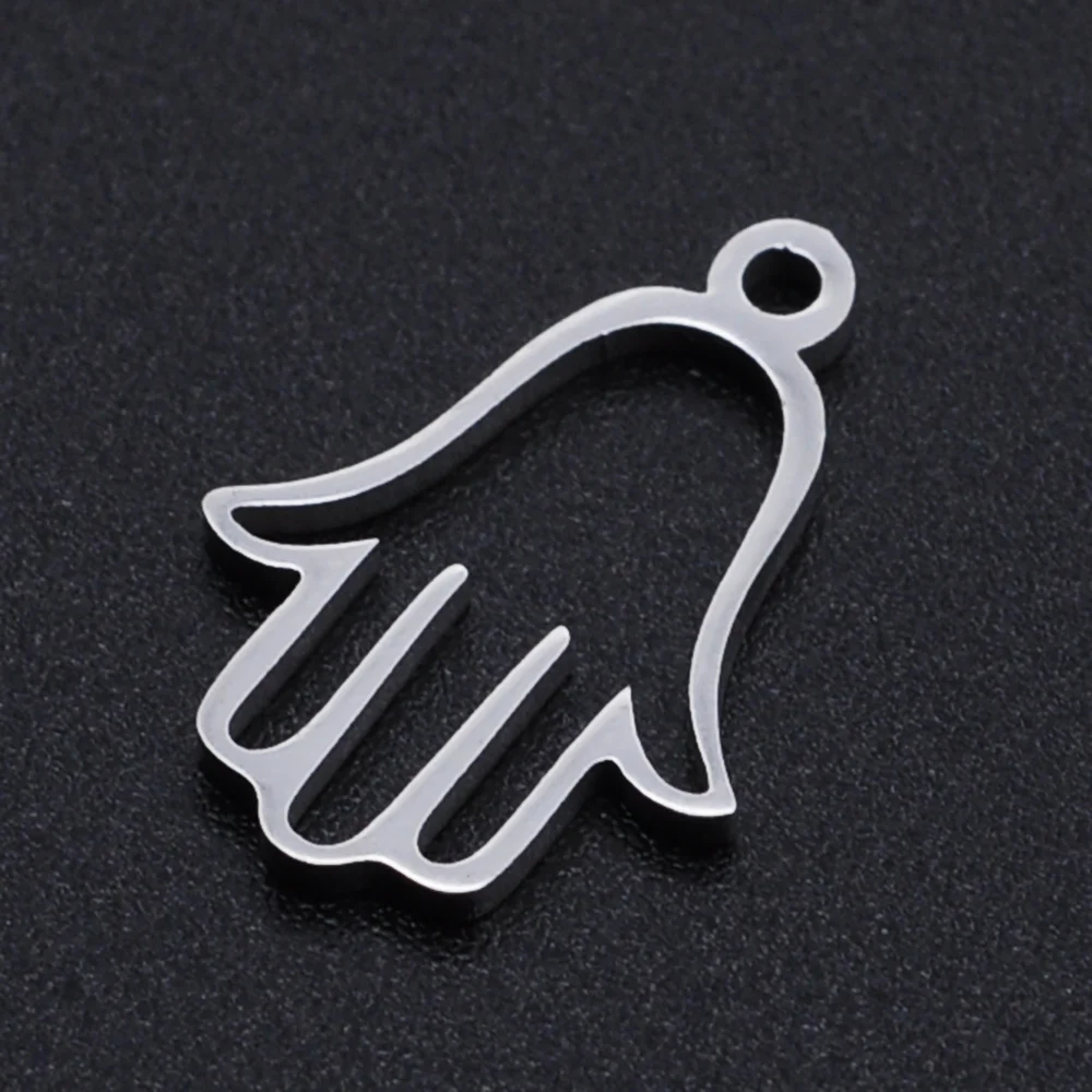 5 шт./лот 100% нержавеющая сталь Хамса ручные амулеты оптом DIY ожерелье браслет