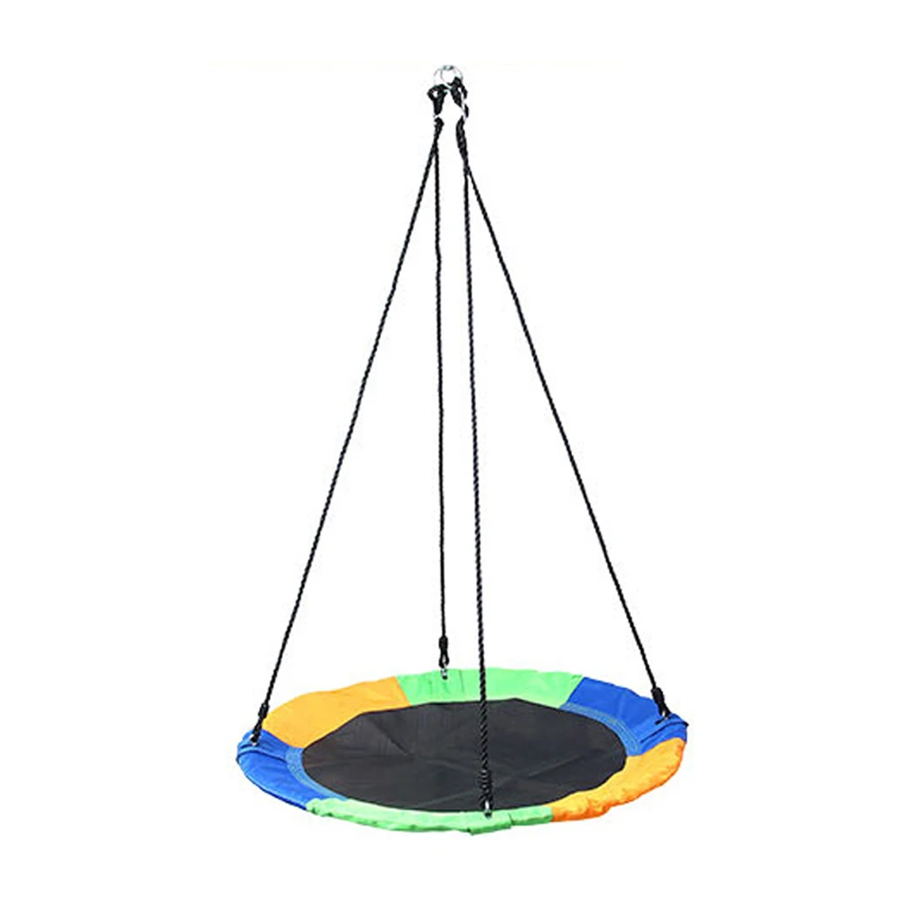 

Hanging Chair 1M 40inch Outdoor Kids Playground Swing Set Saucer Rotate Tree Swing 900D 600lbs Flying Rope Round Swing