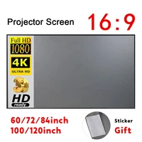 portable projector screen simple curtain anti light 60 70 80 100 120 inches projection screens for home outdoor office projector