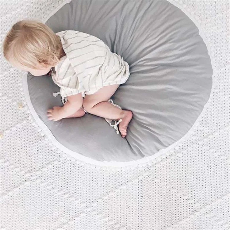 

Round Baby Crawling Mat Hairball Lace Super Soft Thickening Children's Carpet Newborn Nap Mat Boys Girls Room Decoration Present