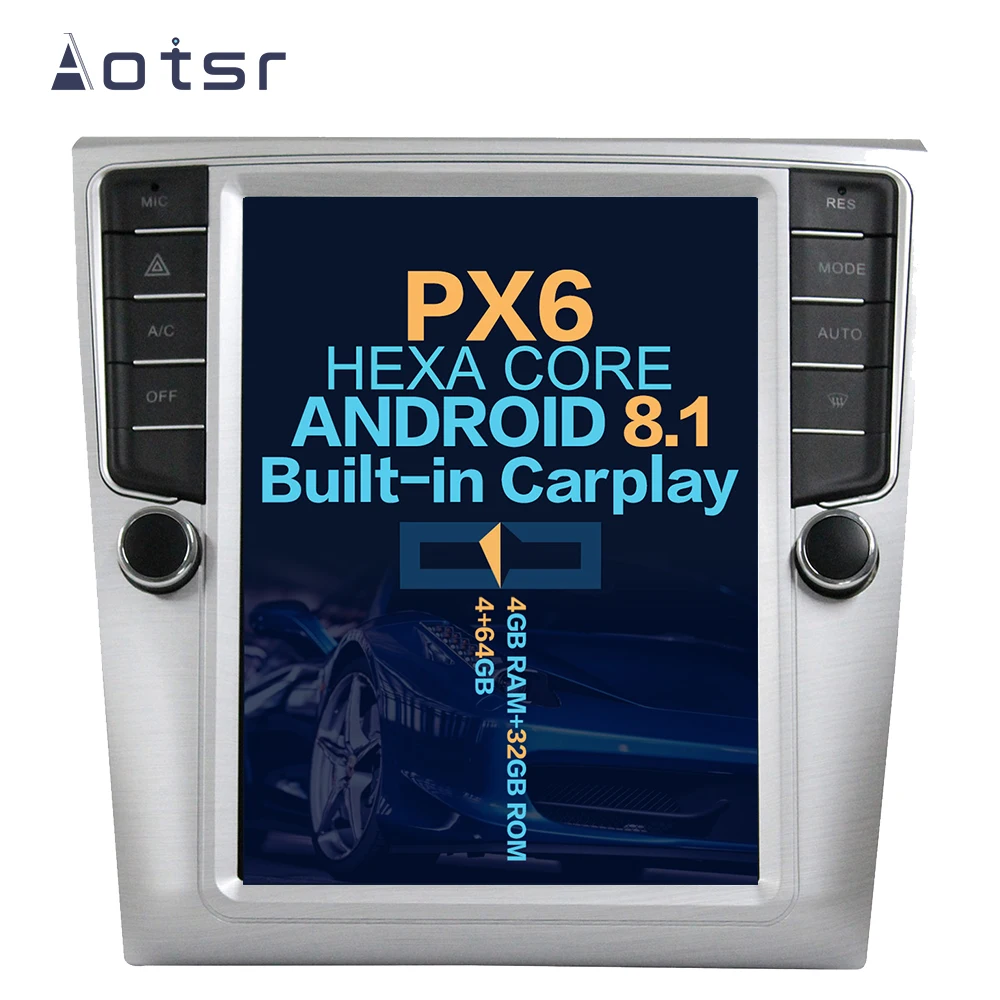 

Aotsr Tesla 10.4“ Vertical screen Android 8.1 Car DVD Multimedia player GPS Navigation For Volkswagen Magotan CC 2012+ carplay