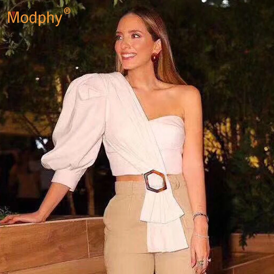 Модные Повседневные Асимметричные рубашки для женщин асимметричный воротник