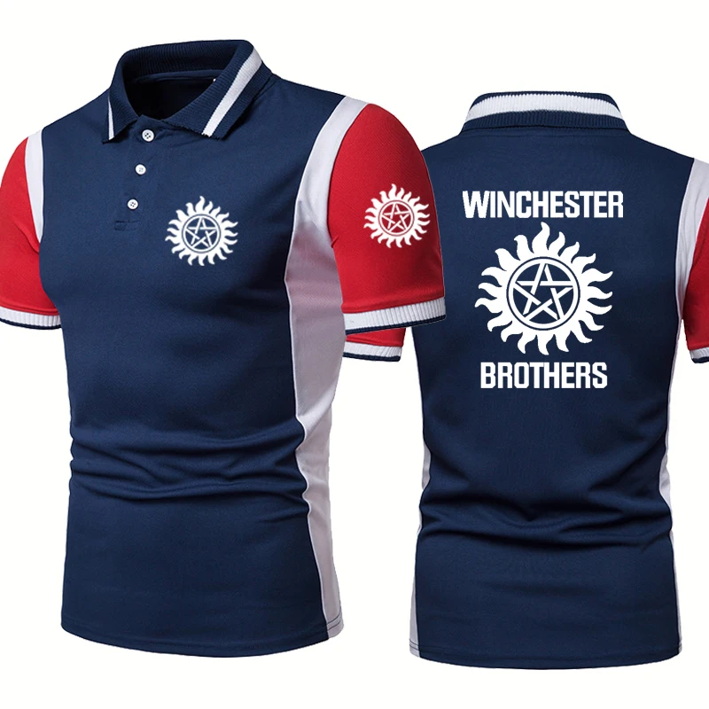 

Summer Men's POLO shirt Winchester Brothers Printing Men's short sleeve Casual High Quality Cotton short sleeve