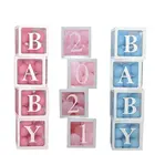 Прозрачная упаковочная коробка с буквами алфавита для украшения детского праздника