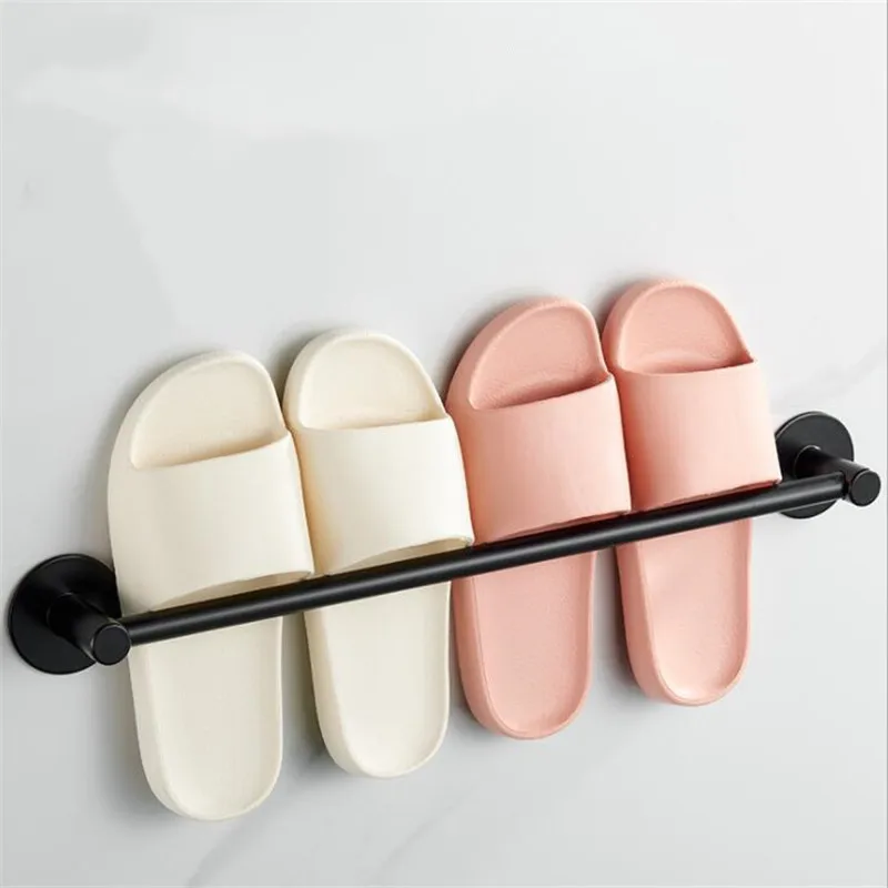 Органайзер для ванной комнаты стойка тапочек черный настенный держатель