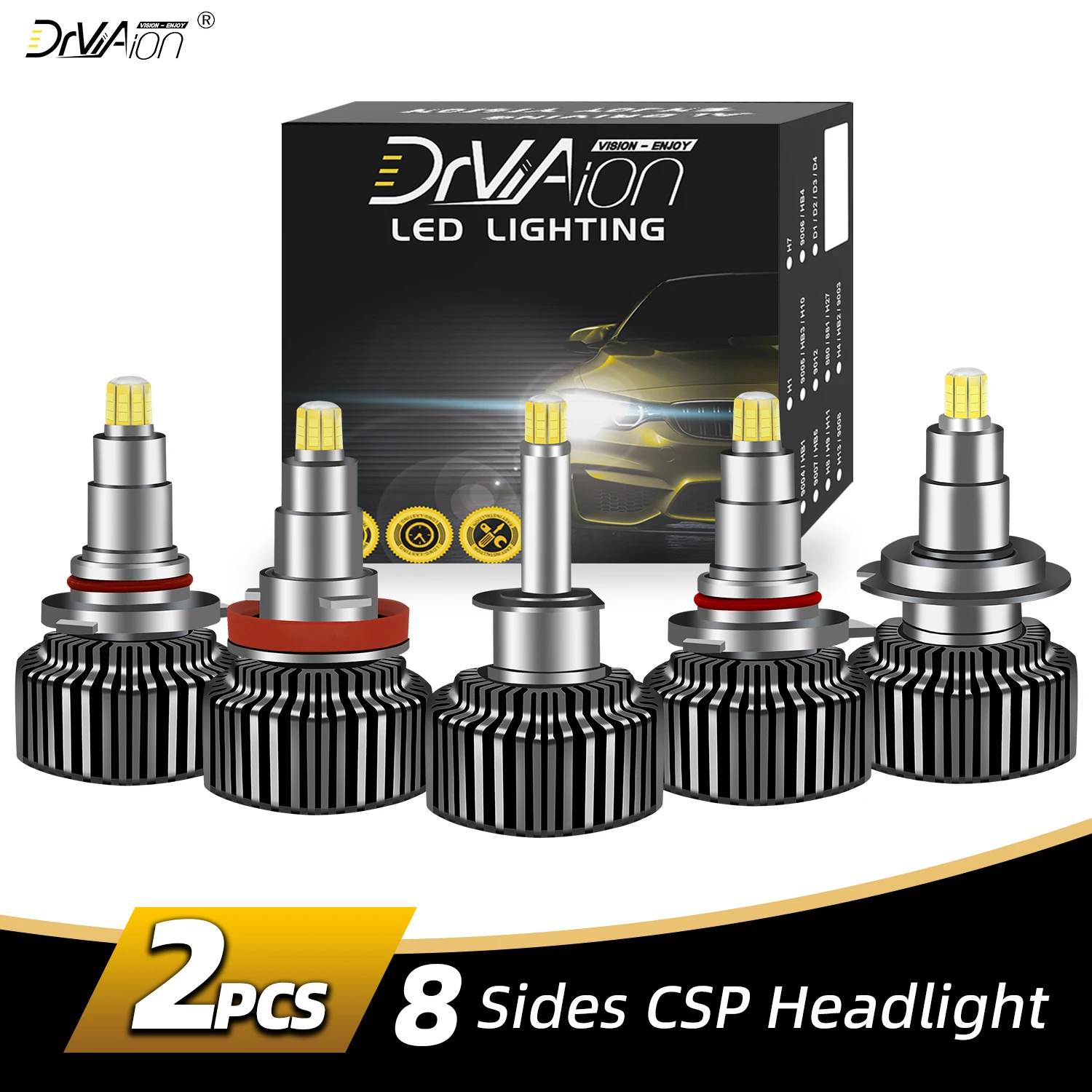 

2 шт., Автомобильные светодиодные лампы H7, 360 лм, 60 Вт, 6500 К