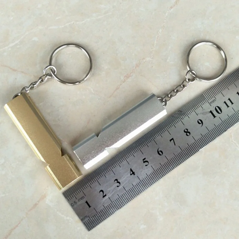 

New Double Pipe High Decibel Aluminum Alloy Outdoor Emergency Survival Whistle Keychain Cheerleading Whistle Multifunction Tool