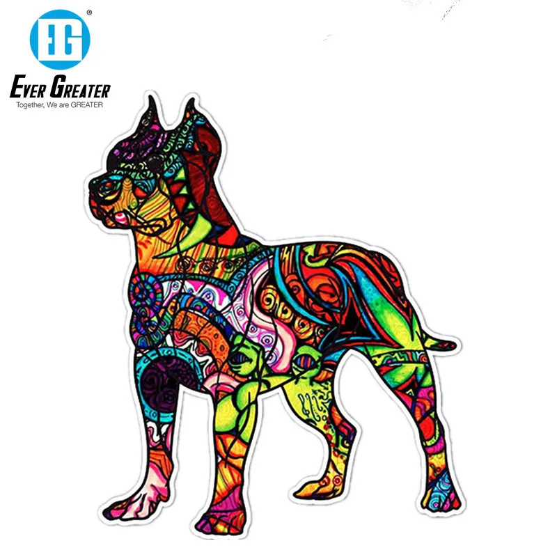 11*13CM Funny Animal Pitbull Graffiti Car Sticker and Decal PVC