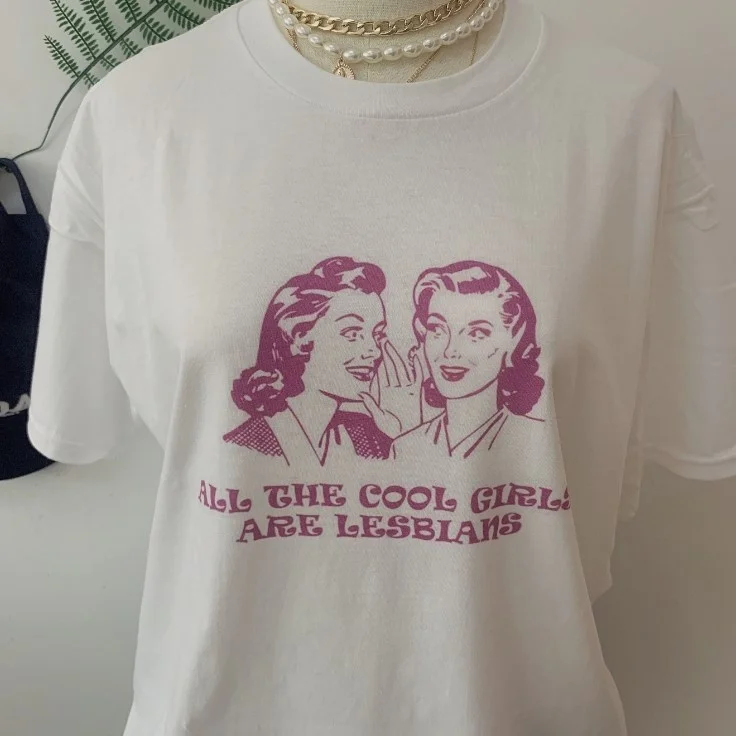 

JBH-All Cool Girls Are Lesbians T-Shirt Women Men Unisex Funny Graphic Tees Summer Style T Shirt Fashion Tshirt Tops Outfits
