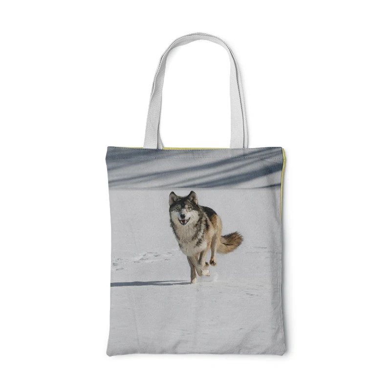 Объемная сумка-тоут с принтом волка женская сумка на плечо складная Повседневная