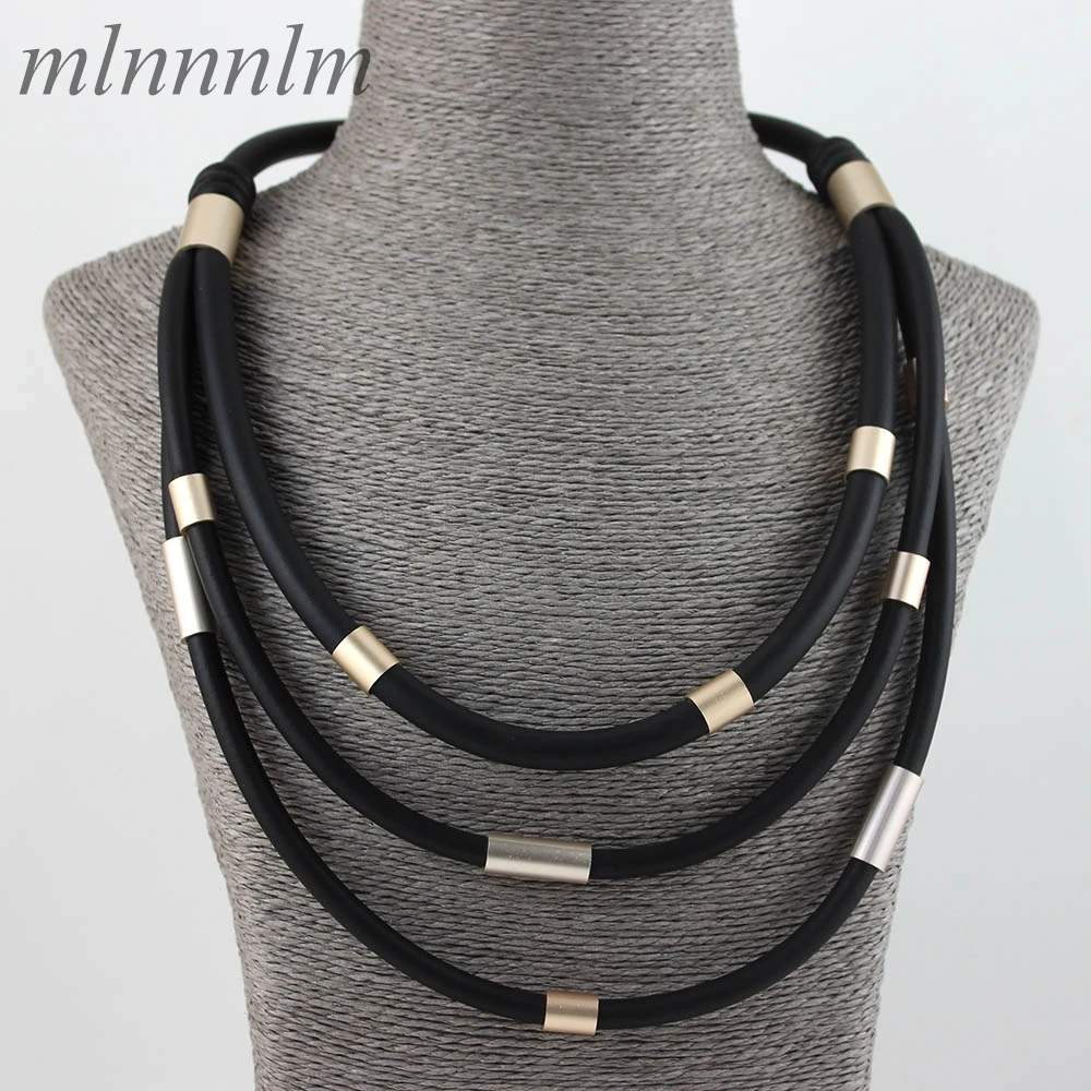 Office Lady jewelry series women handmade Pipe retro soft foam aluminum tube necklace is lucky necklace
