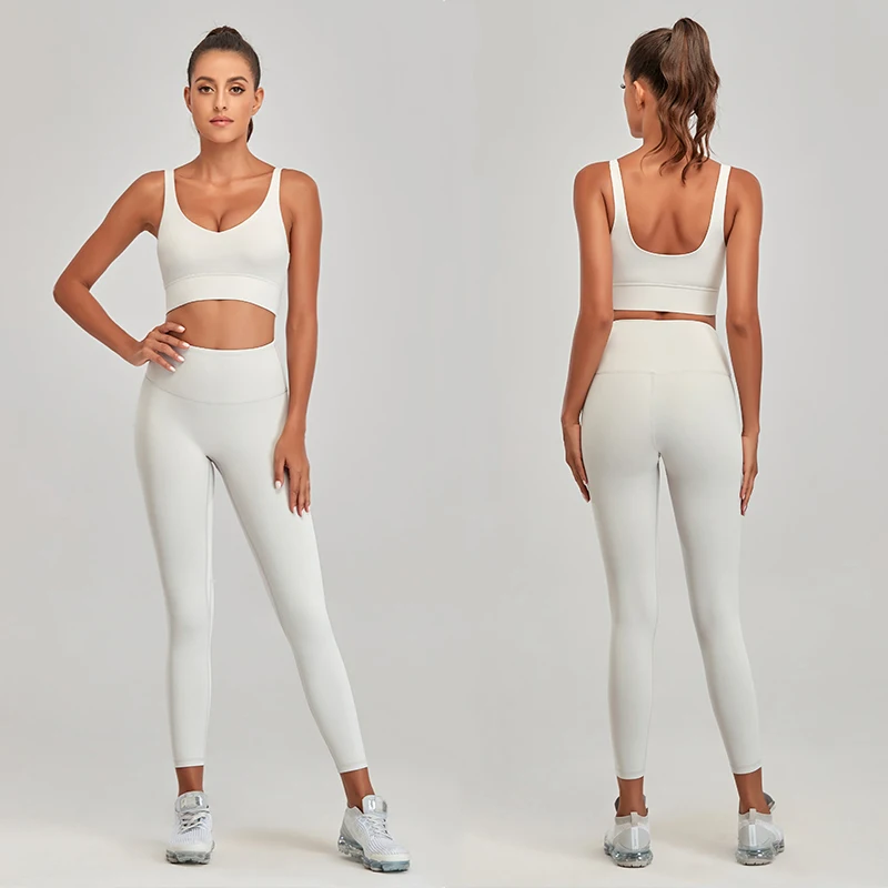 

Female Yoga Set 2 Piece Gym Clothing Naked Feels Sports Bra Crop Top Fitness Leggings Tights Suit Sportswear Women's Tracksuit
