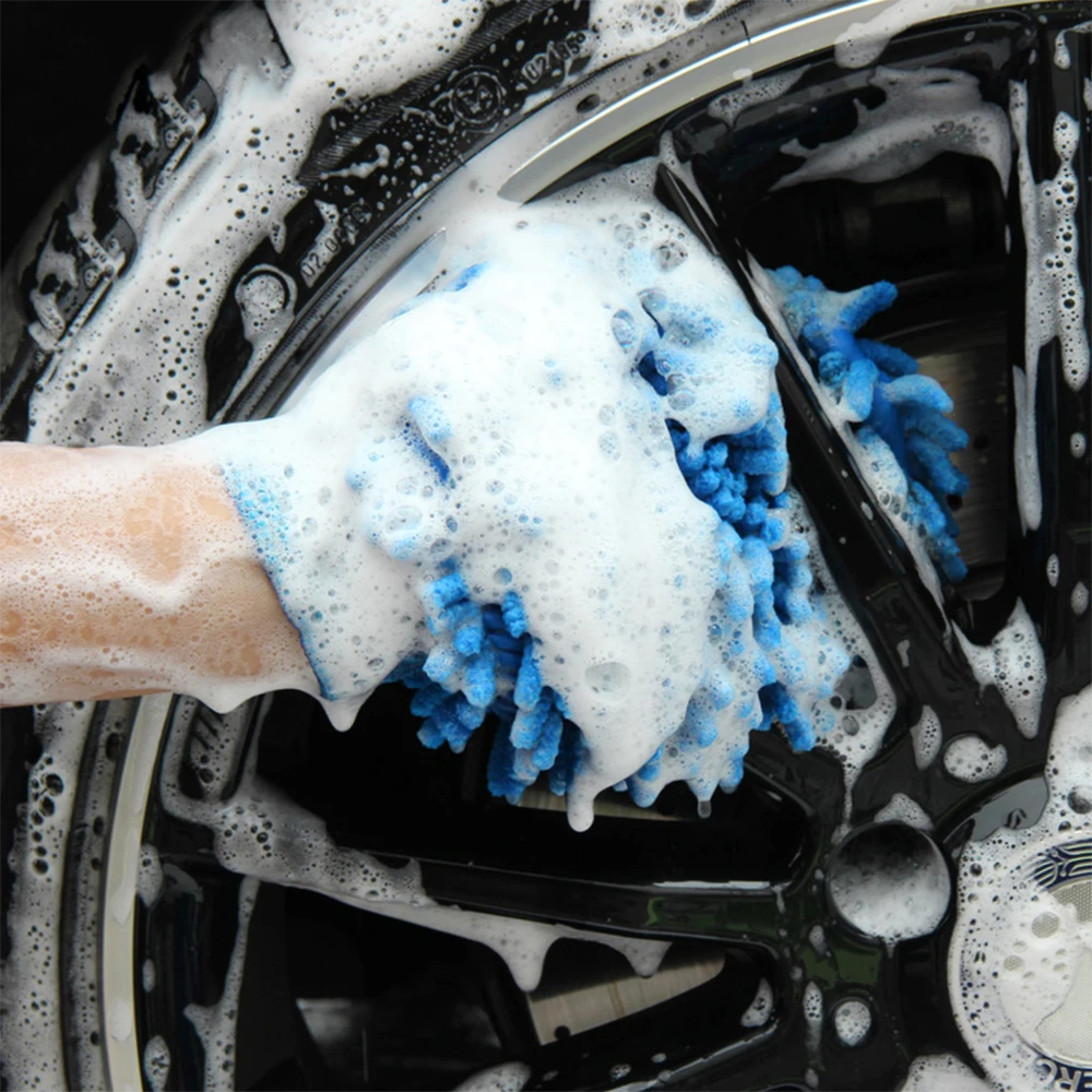 Случайные цвета Mirofiber перчатки для мытья автомобиля детализация уход стирка