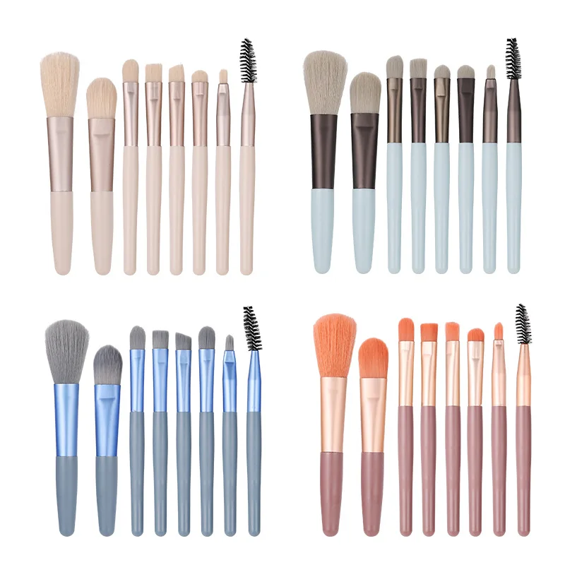 

Набор кистей для макияжа, 8 шт., мягкие волосы, рассыпчатая пудра, блестящие кисти для теней для век для начинающих, инструмент для макияжа