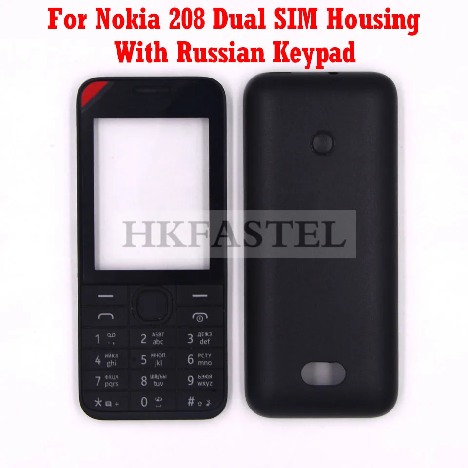 Чехол для мобильного телефона Nokia 208 с двумя sim-картами+ клавиатура Engilish/русский/иврит