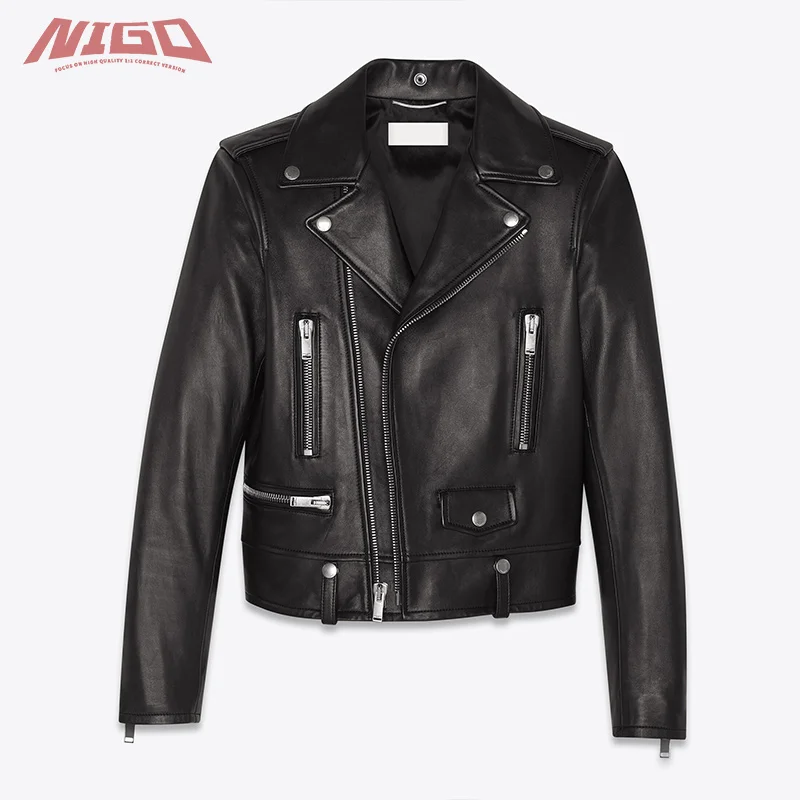 

Классическая непромокаемая кожаная куртка NIGO SLP 20FW, пальто # nigo881