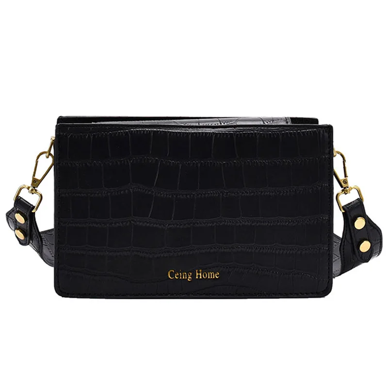 

Stone Pattern PU Leather Shoulder Bags Women 2021 Winter Trendy Fashion Handbags Branded Trending Hand Bag