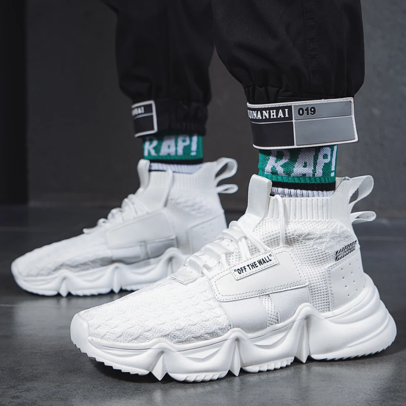 

Super New Men Casual Shoes Style Male Boots Comfort Soft Male Footwears High Quality Hip Top Sneaker Slip-on Adult Mesh Shoes