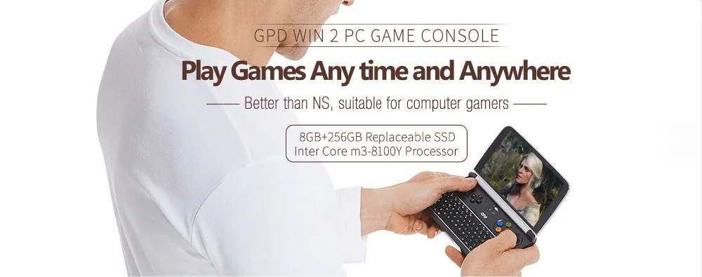 GPD WIN 2 карман для ноутбука " ноутбук портативный игровой ноутбук m3-8100Y 8 Гб Оперативная память 256 ГБ Встроенная память Windows 10 Системы