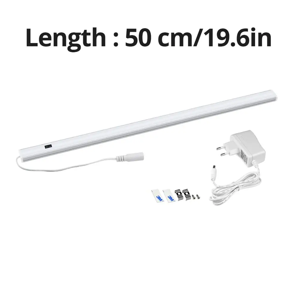 50CM with Power Ручная развертка развертки светодиодный шкаф светильник s 30/50 см движения Сенсор светодиодный бар ночной Светильник для выдвижного ящика шкафа гардероба шкафа лампа Кухня светильник s - Цвет: 50CM with Power
