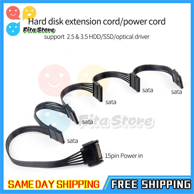 Разветвитель блока питания для жесткого диска 4 контакта IDE от 1 до 5 SATA 15 контактов