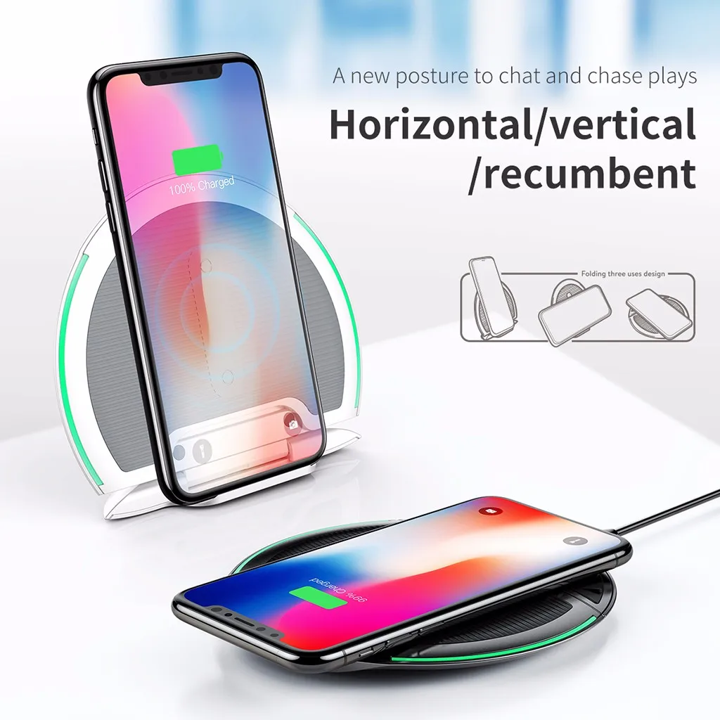 MOSUNX Qi Быстрое беспроводное зарядное устройство закаленное стекло pad Быстрая