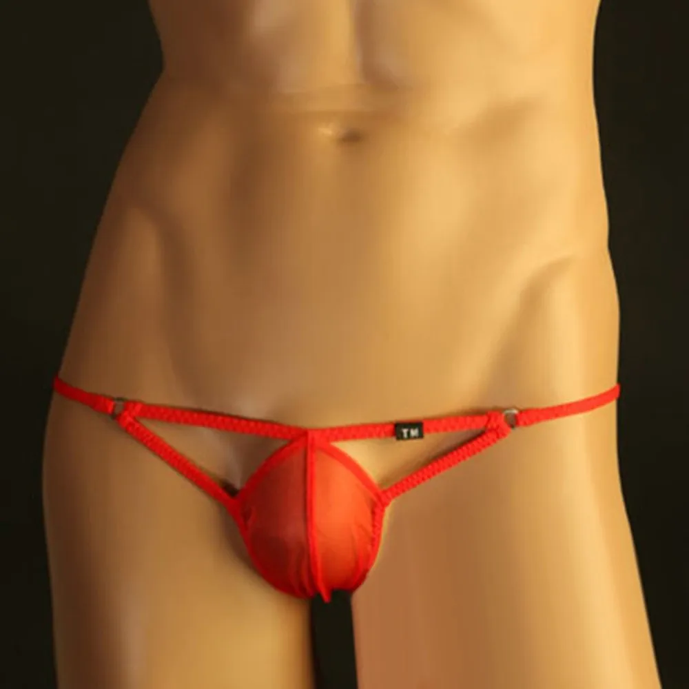 

New Men G-String Underwear Sexy T-Back Briefs Micro Low-rise Bikini See Through Hollow Out Pouch Thong Male Solid Underpants
