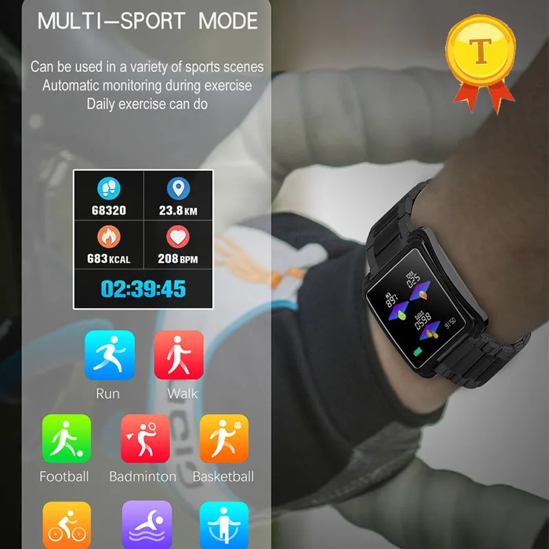 Смарт часы из нержавеющей стали с функцией измерения уровня кислорода в