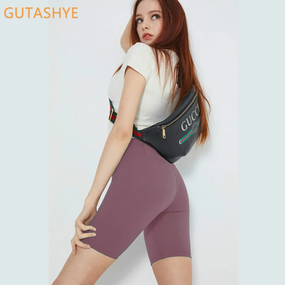 

Women's 8'' High Waist Tummy Control Workout Yoga Shorts Black Compression Athletic Bike Running Shorts Slim Stretch Gym Tights