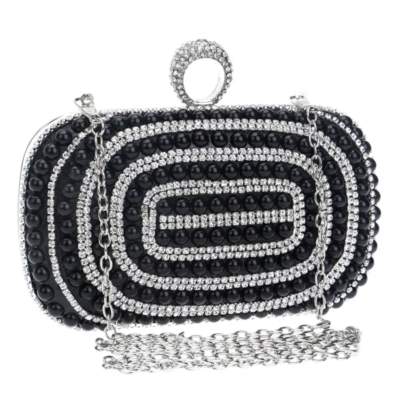 Вечерние дамские сумочки с кристаллами и бусинами кошелек кольцами на палец со